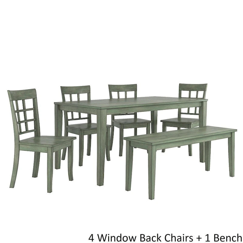 Set da pranzo rettangolare da 60 pollici Wilmington II verde salvia anticato di iNSPIRE Q Classic