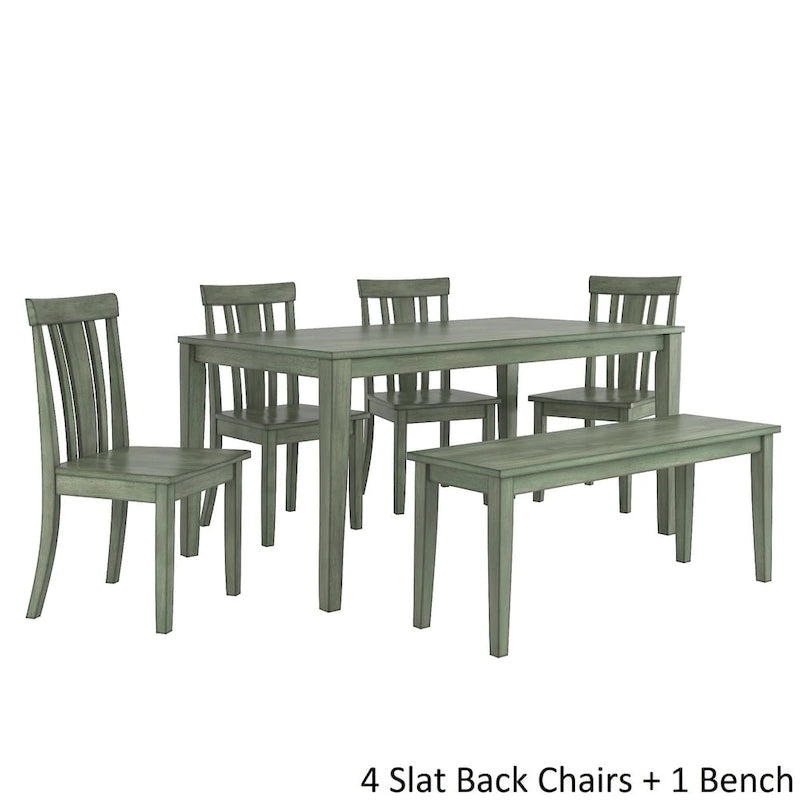 Set da pranzo rettangolare da 60 pollici Wilmington II verde salvia anticato di iNSPIRE Q Classic