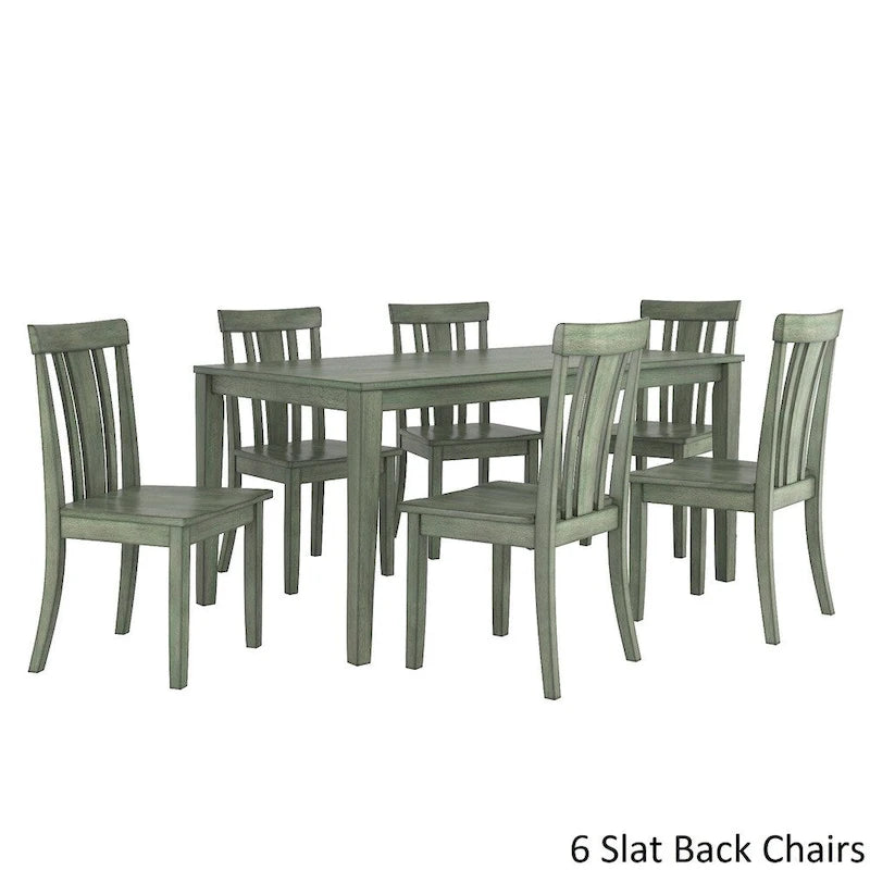 Set da pranzo rettangolare da 60 pollici Wilmington II verde salvia anticato di iNSPIRE Q Classic