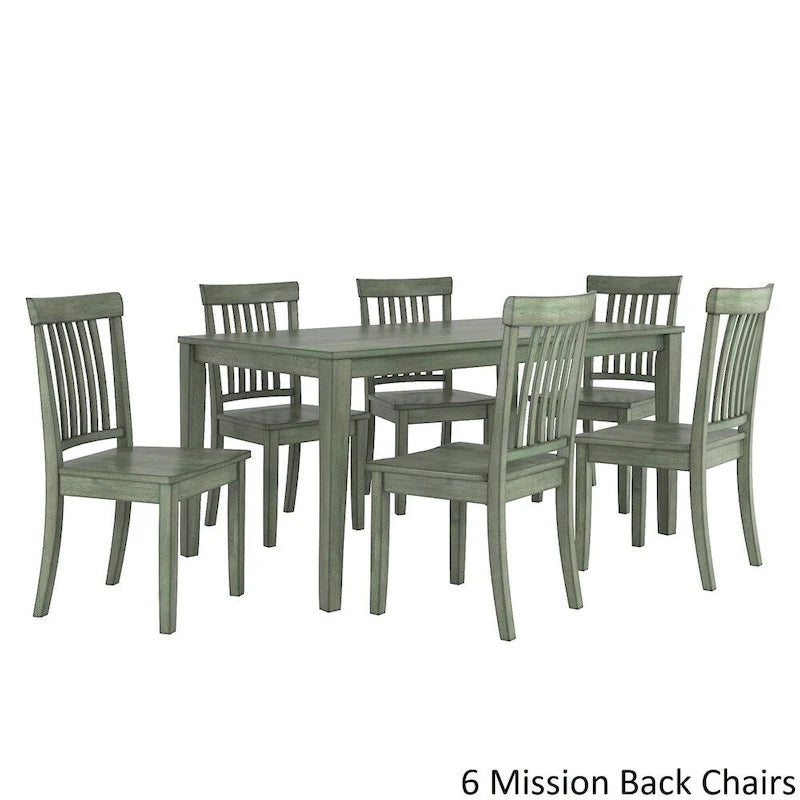 Set da pranzo rettangolare da 60 pollici Wilmington II verde salvia anticato di iNSPIRE Q Classic