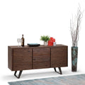 WYNDENHALL Mitchell Mobile buffet/credenza industriale moderna rettangolare in metallo da 152 cm in LEGNO DI ROVERE - 152 x 43 x 76 cm