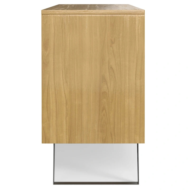 WYNDENHALL Mitchell Mobile buffet/credenza industriale moderna rettangolare in metallo da 152 cm in LEGNO DI ROVERE - 152 x 43 x 76 cm