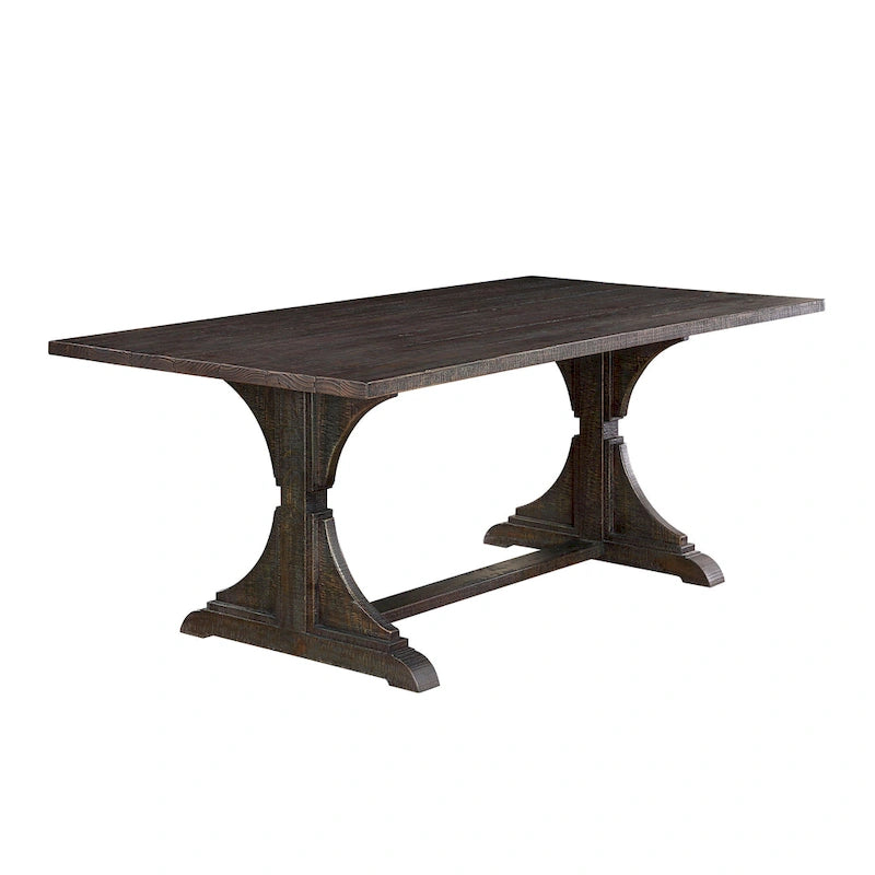 Tavolo da pranzo in legno massiccio Badri Rustic di Furniture of America, 76 pollici
