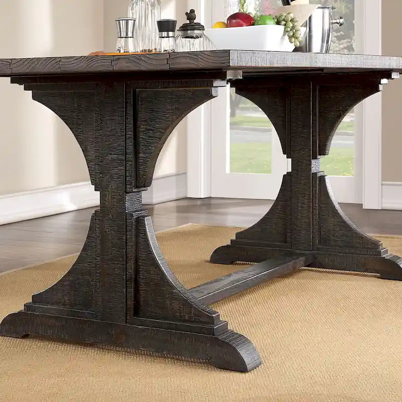 Tavolo da pranzo in legno massiccio Badri Rustic di Furniture of America, 76 pollici