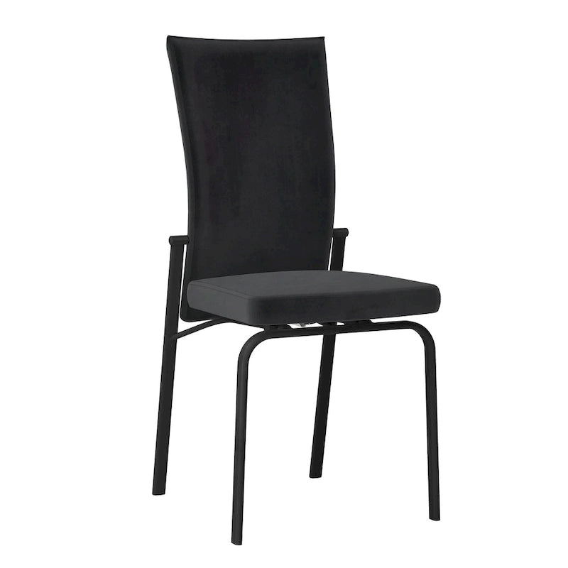 Somette Monique Black Motion-back Side Chair, Set di 2, Completamente Assemblate
