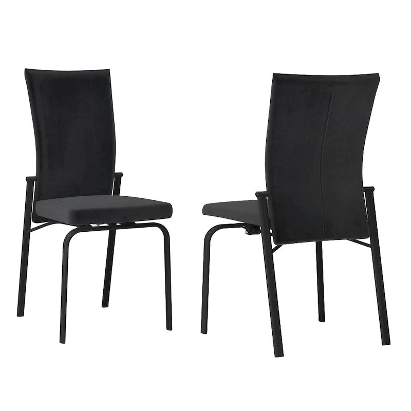 Somette Monique Black Motion-back Side Chair, Set di 2, Completamente Assemblate