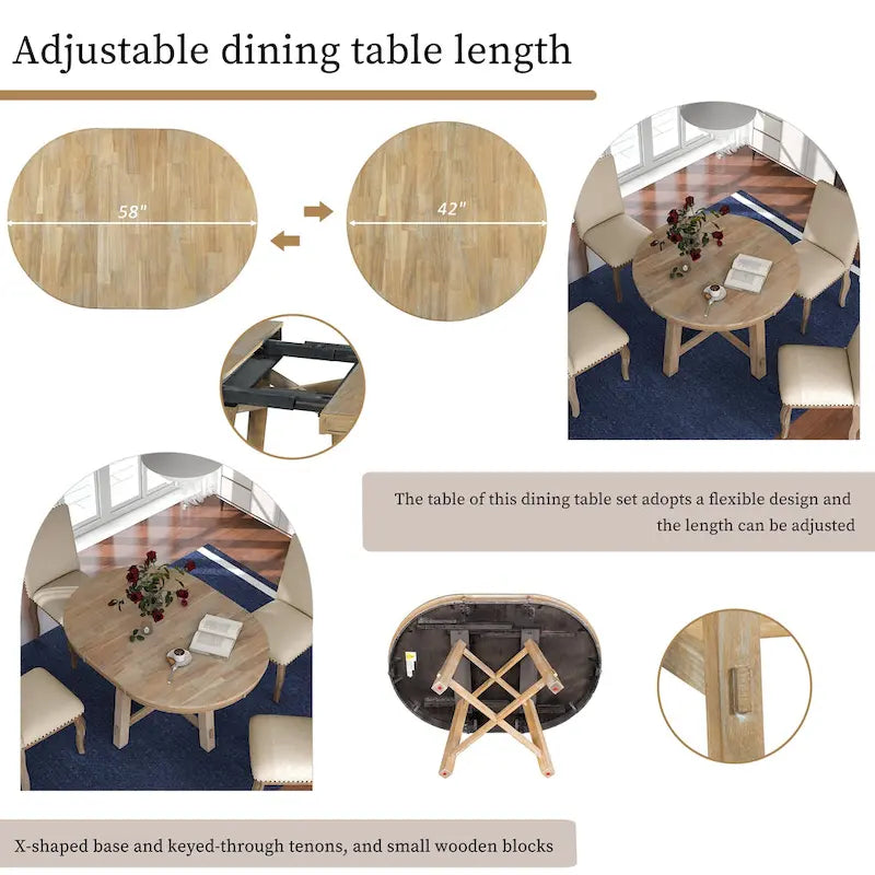 Set da pranzo allungabile 5 pezzi con sedie imbottite