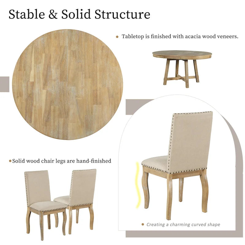 Set da pranzo allungabile 5 pezzi con sedie imbottite