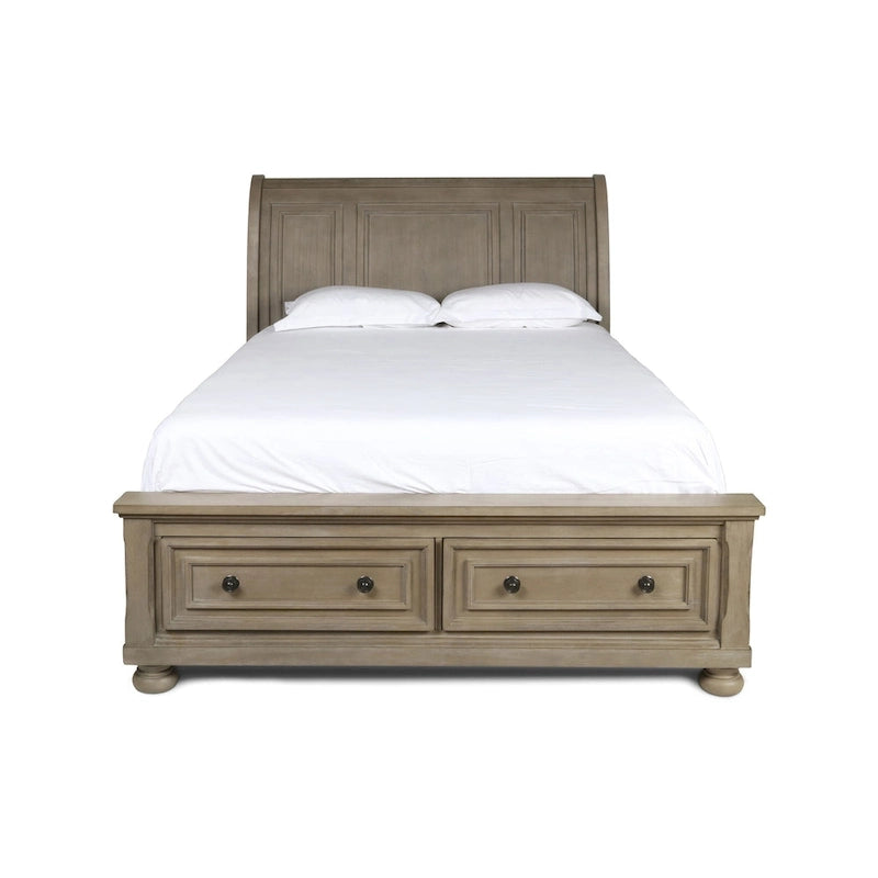 Set da camera da letto 5 pezzi New Classic Furniture Salinger color peltro con 2 comodini
