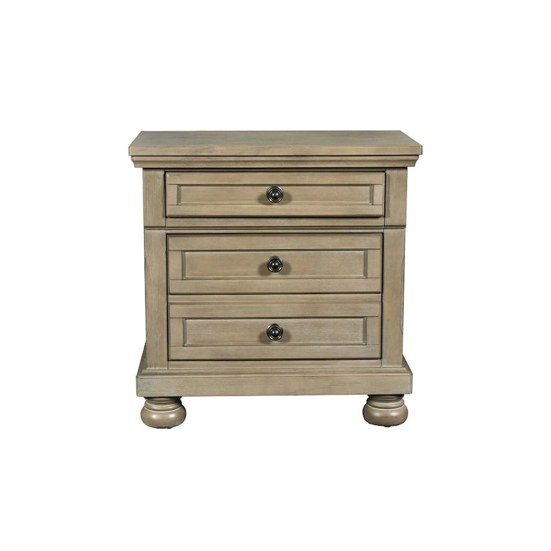 Set da camera da letto 5 pezzi New Classic Furniture Salinger color peltro con 2 comodini