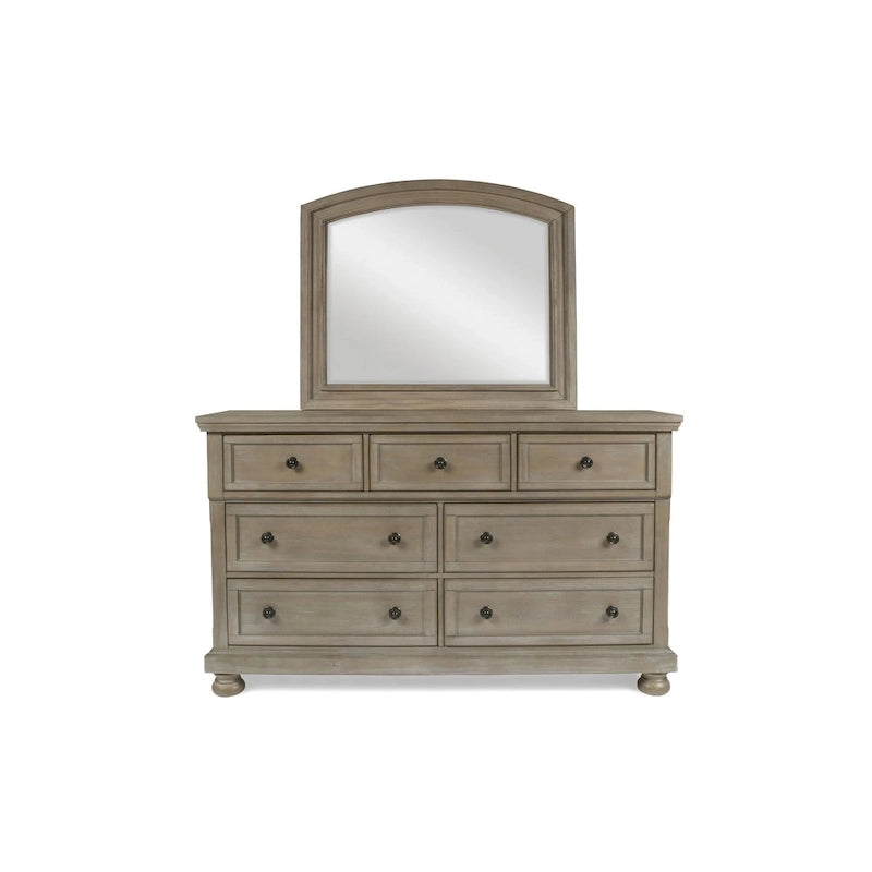 Set da camera da letto 5 pezzi New Classic Furniture Salinger color peltro con 2 comodini