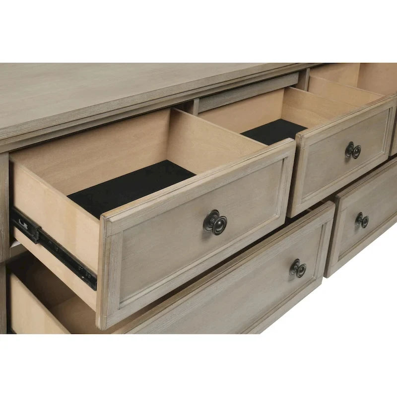 Set da camera da letto 5 pezzi New Classic Furniture Salinger color peltro con 2 comodini