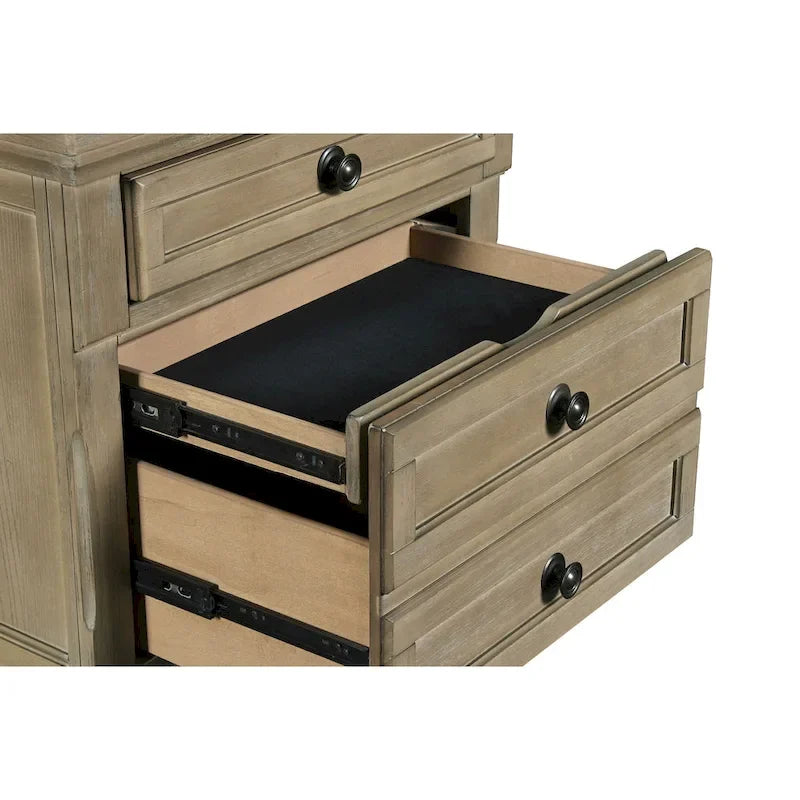 Set da camera da letto 5 pezzi New Classic Furniture Salinger color peltro con 2 comodini