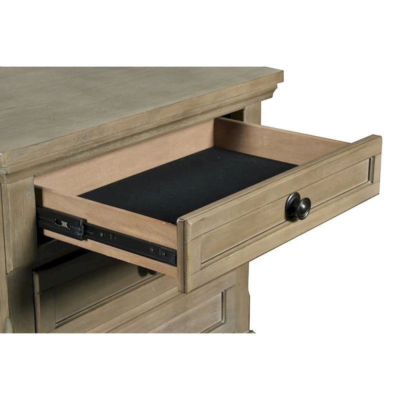 Set da camera da letto 5 pezzi New Classic Furniture Salinger color peltro con 2 comodini