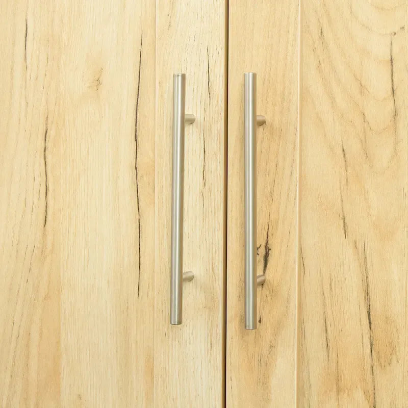 Walnut/Oak/White 2-Door Wardrobe with 3 Shelves