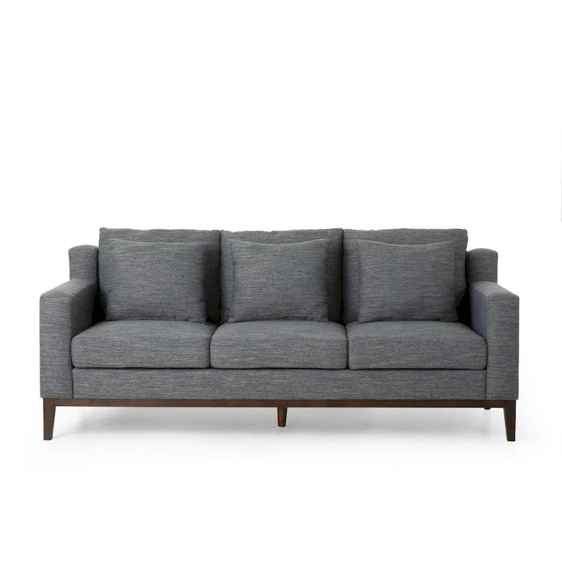 Divano contemporaneo a 3 posti in tessuto Elliston con cuscini decorativi di Christopher Knight Home