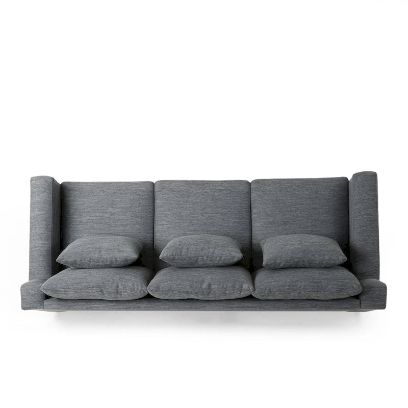 Divano contemporaneo a 3 posti in tessuto Elliston con cuscini decorativi di Christopher Knight Home
