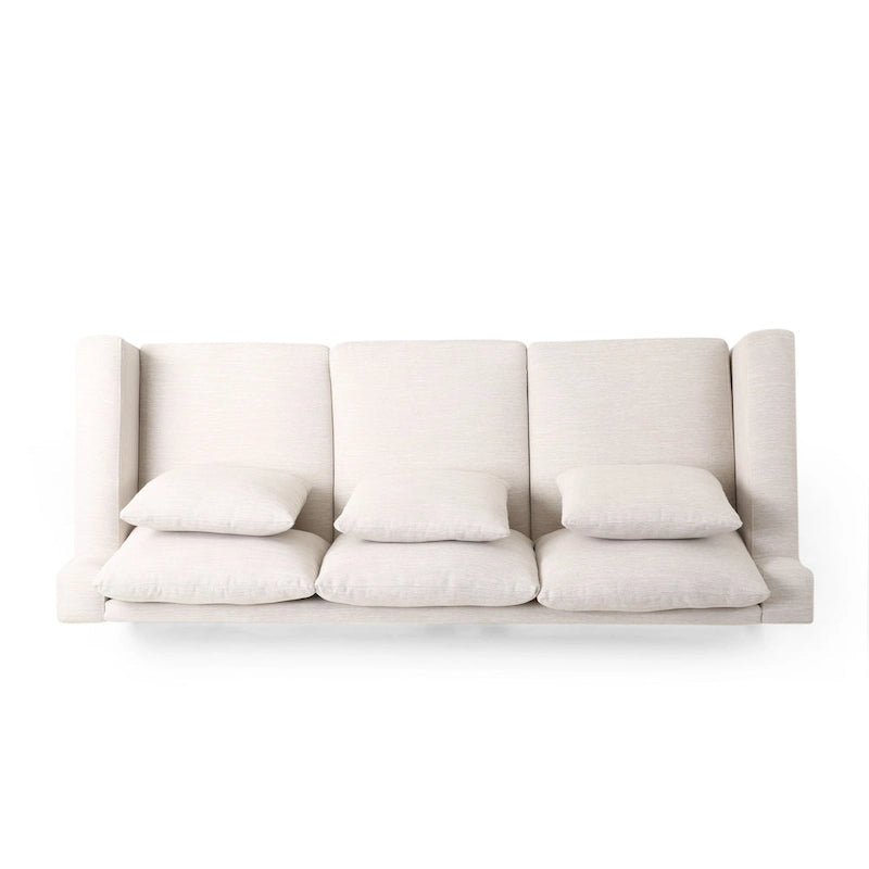 Divano contemporaneo a 3 posti in tessuto Elliston con cuscini decorativi di Christopher Knight Home