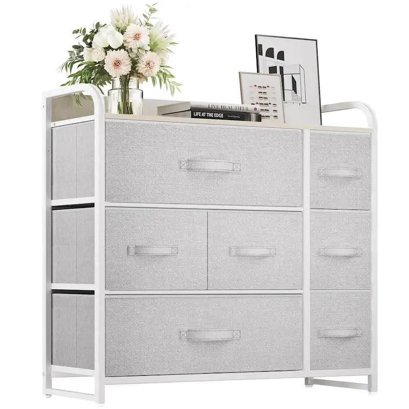 Cassettiera multifunzione a 7 cassetti, colore grigio