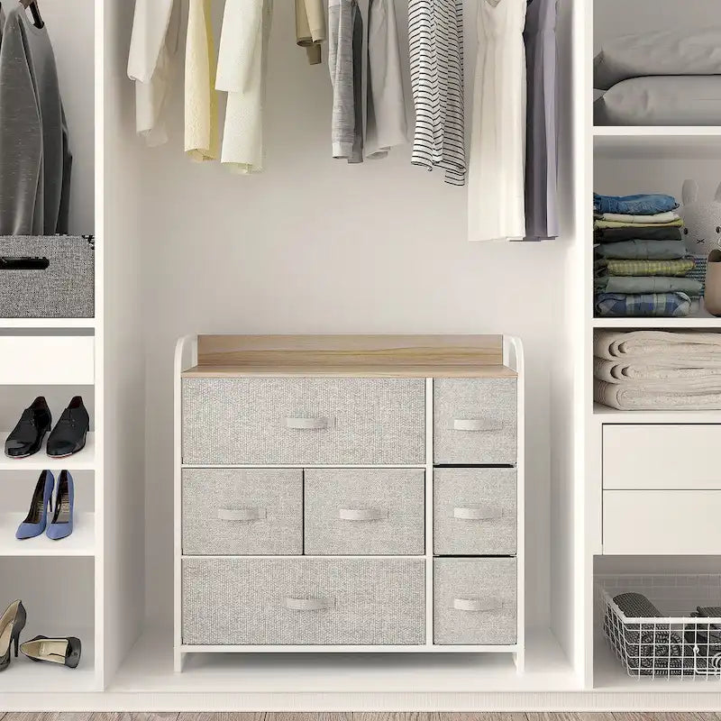 Cassettiera multifunzione a 7 cassetti, colore grigio