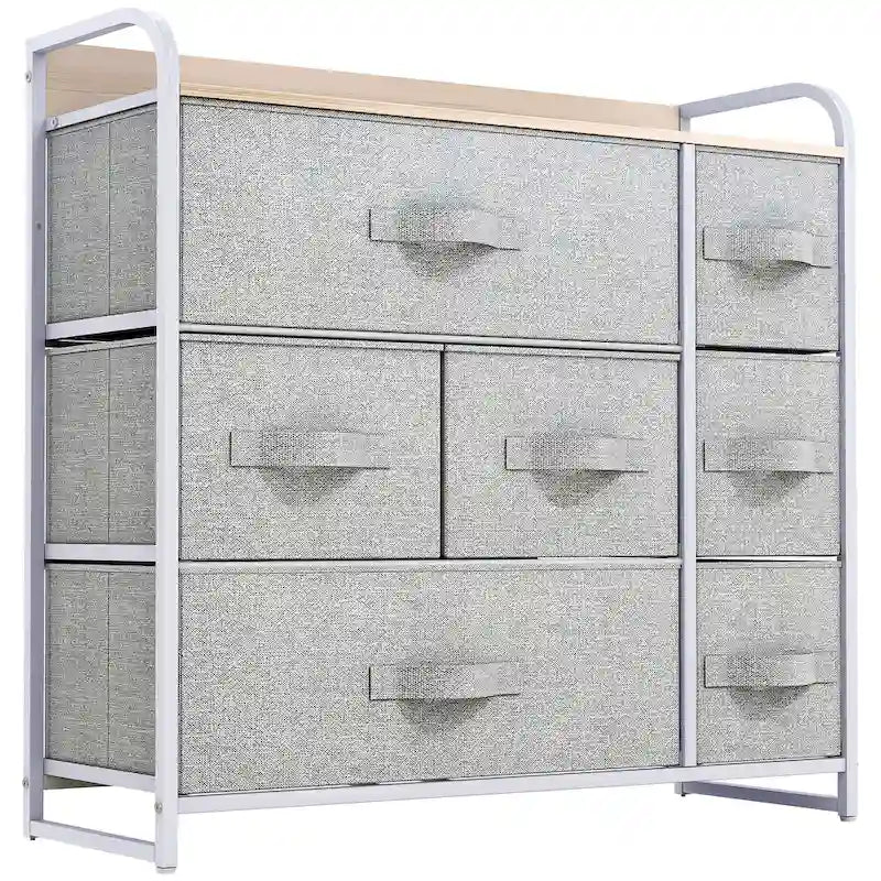 Cassettiera multifunzione a 7 cassetti, colore grigio