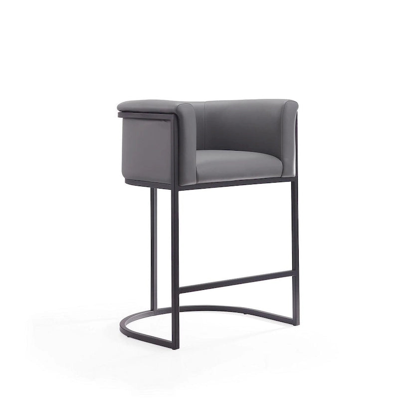 Sgabello da bar Manhattan Comfort Cosmopolitan da 85,8 cm in metallo nero, altezza bancone (set da 3)