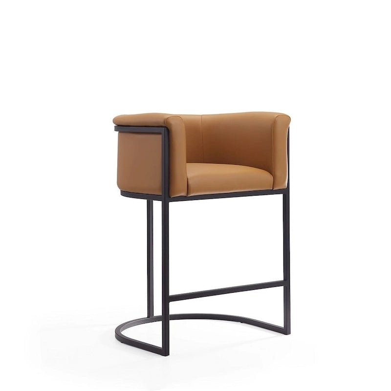 Sgabello da bar Manhattan Comfort Cosmopolitan da 85,8 cm in metallo nero, altezza bancone (set da 3)