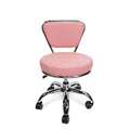 Adjustable Rolling Stool with Backrest, Pink - Single