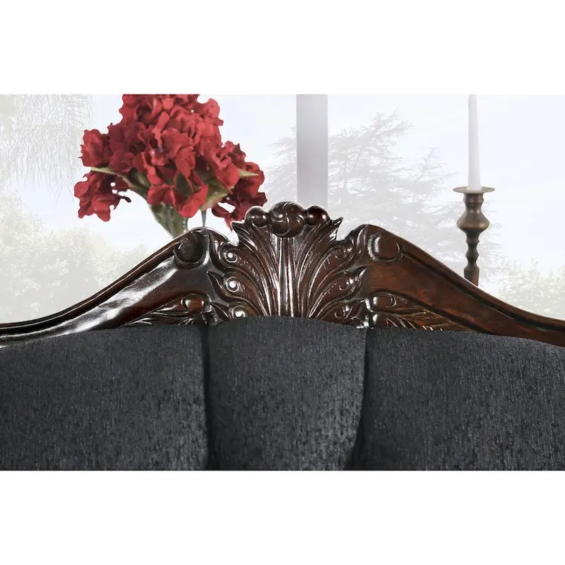 Divanetto semirigido tradizionale Dhumketu in tessuto nero di Gracewood Hollow