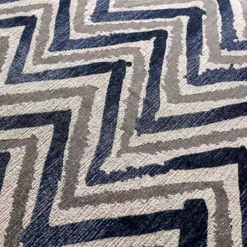 Pouf poggiapiedi cocktail Slaren di Furniture of America, in microfibra blu navy, stile transizionale