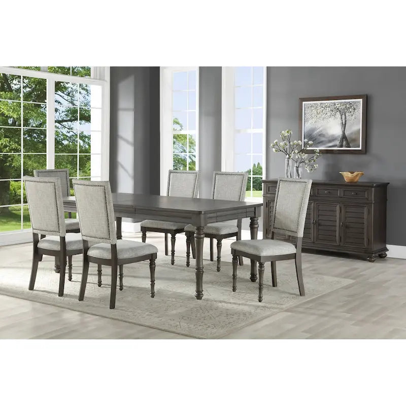 Tavolo da pranzo in legno Steve Silver Lockwood da 80 pollici - Grigio