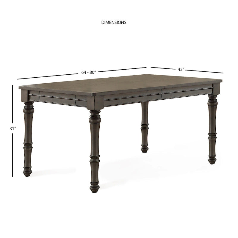 Tavolo da pranzo in legno Steve Silver Lockwood da 80 pollici - Grigio