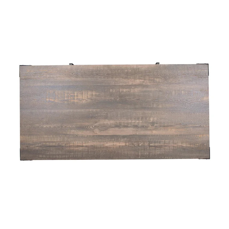Tavolino contenitore Conner Rustic Black and Dark Walnut da 48 pollici in acciaio di Furniture of America