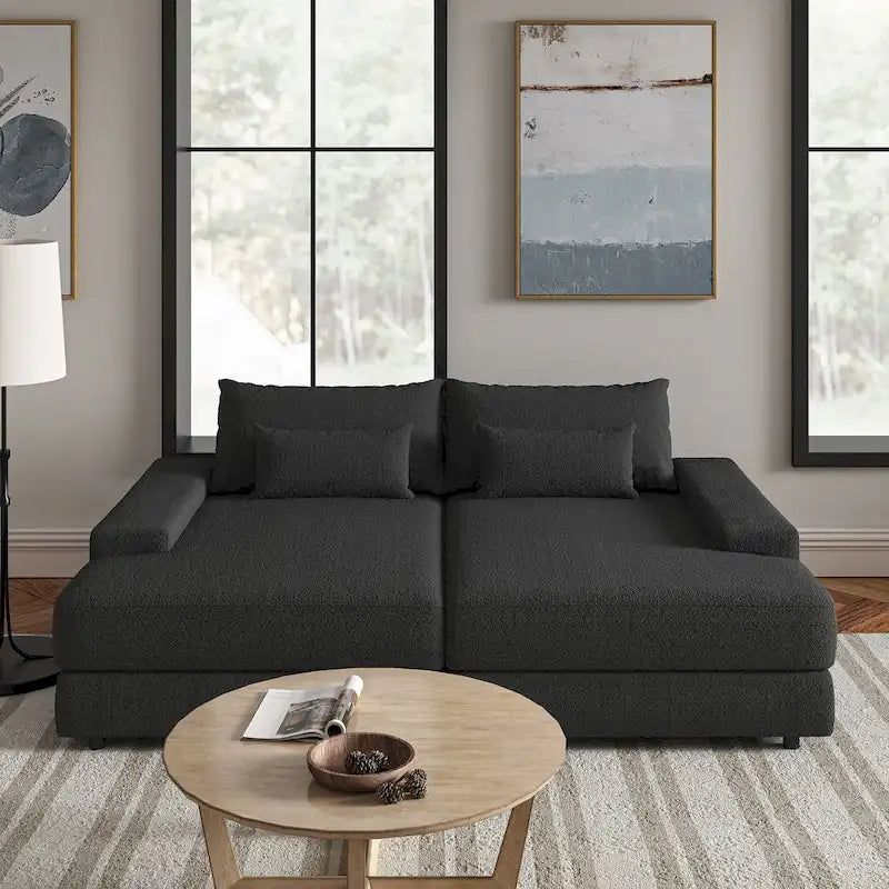 Divano Conradus Modren Oversize 57 con bracciolo quadrato profondo di HULALA HOME