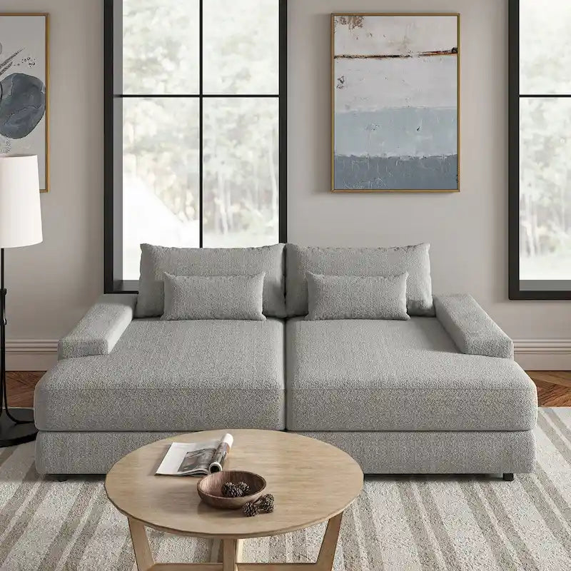 Divano Conradus Modren Oversize 57 con bracciolo quadrato profondo di HULALA HOME