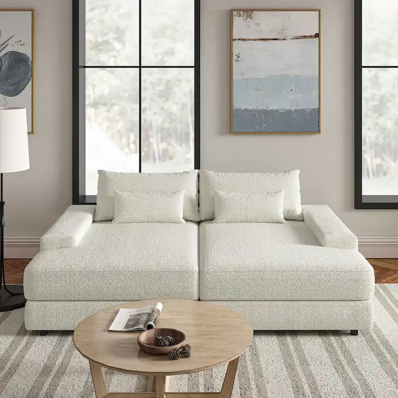 Divano Conradus Modren Oversize 57 con bracciolo quadrato profondo di HULALA HOME