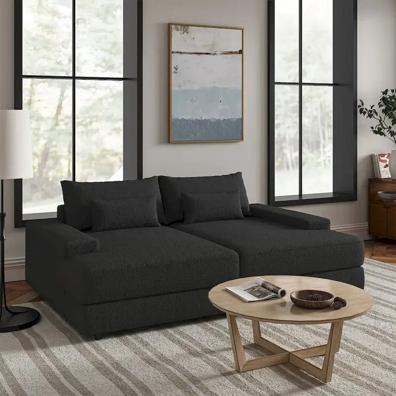 Divano Conradus Modren Oversize 57 con bracciolo quadrato profondo di HULALA HOME