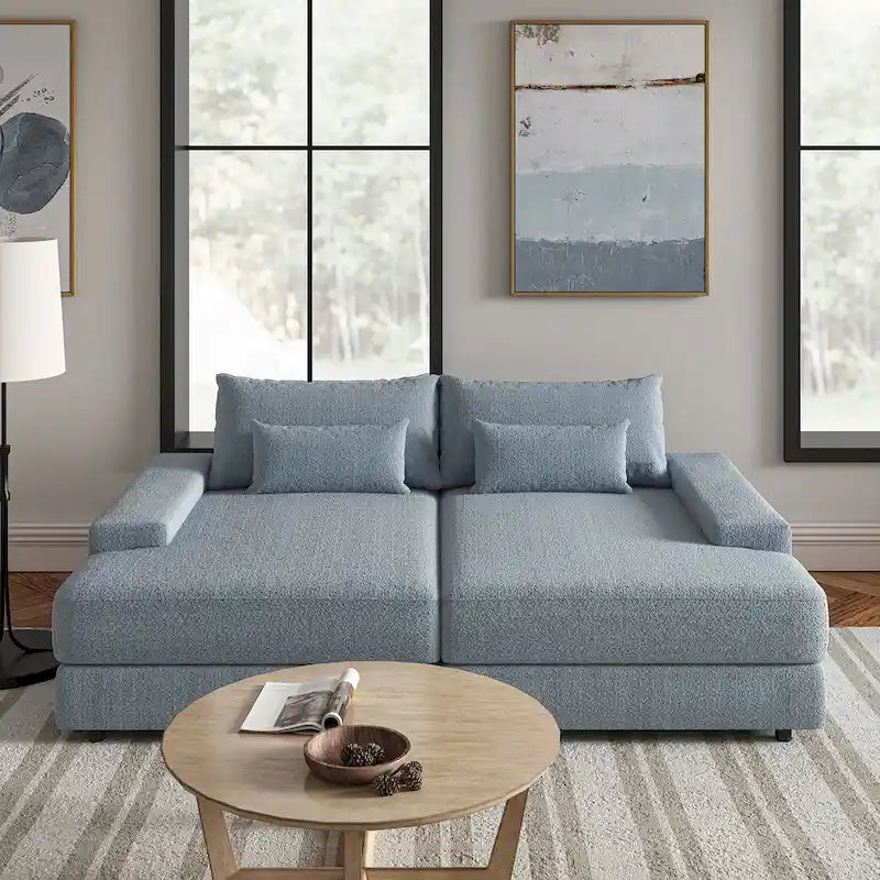 Divano Conradus Modren Oversize 57 con bracciolo quadrato profondo di HULALA HOME