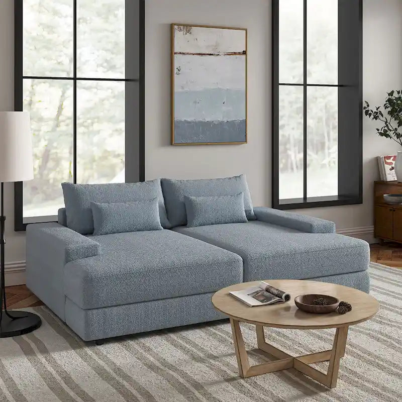 Divano Conradus Modren Oversize 57 con bracciolo quadrato profondo di HULALA HOME