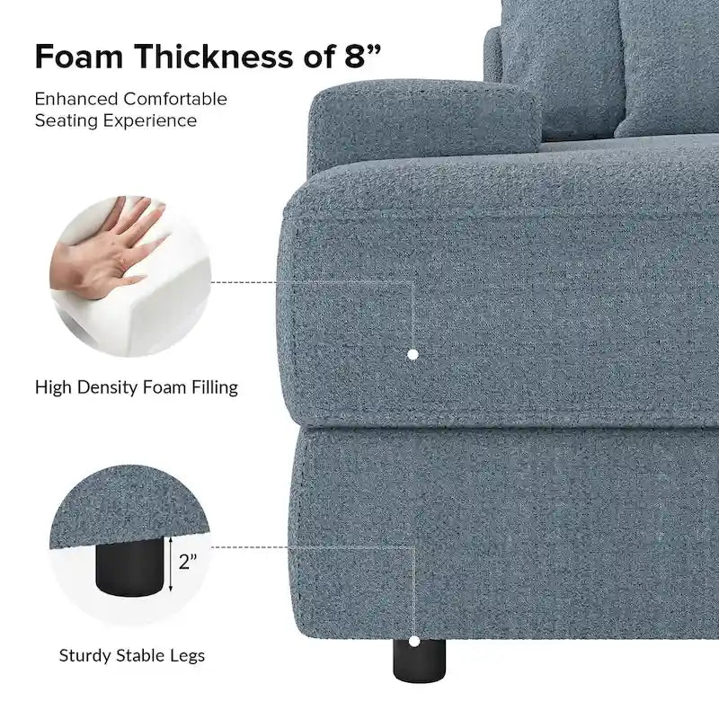 Divano Conradus Modren Oversize 57 con bracciolo quadrato profondo di HULALA HOME