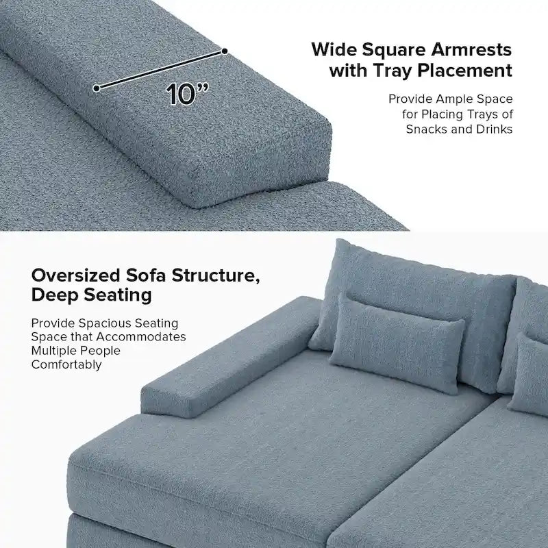 Divano Conradus Modren Oversize 57 con bracciolo quadrato profondo di HULALA HOME