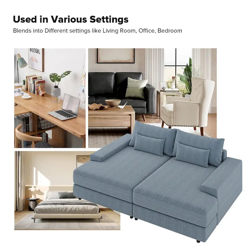 Divano Conradus Modren Oversize 57 con bracciolo quadrato profondo di HULALA HOME