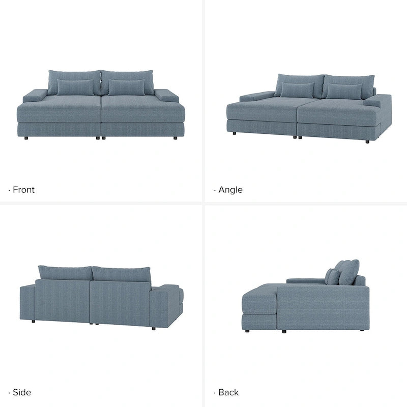 Divano Conradus Modren Oversize 57 con bracciolo quadrato profondo di HULALA HOME