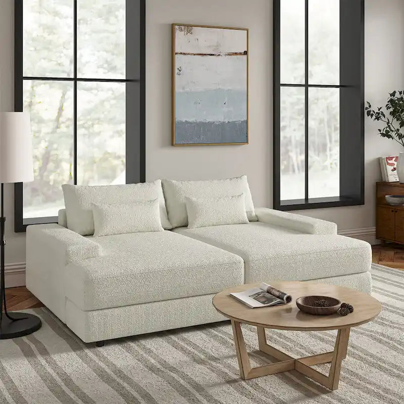 Divano Conradus Modren Oversize 57 con bracciolo quadrato profondo di HULALA HOME