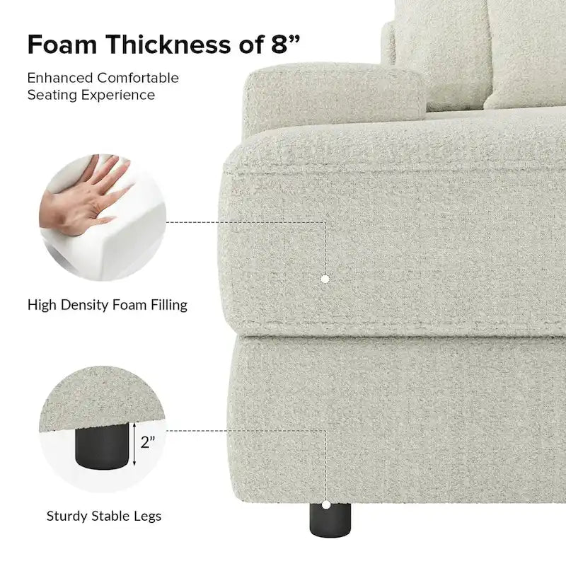 Divano Conradus Modren Oversize 57 con bracciolo quadrato profondo di HULALA HOME