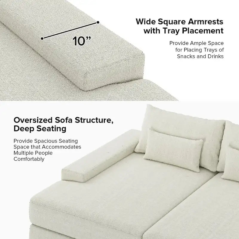 Divano Conradus Modren Oversize 57 con bracciolo quadrato profondo di HULALA HOME