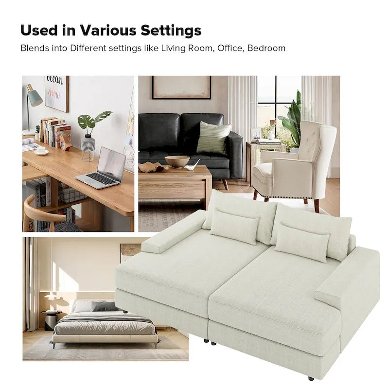 Divano Conradus Modren Oversize 57 con bracciolo quadrato profondo di HULALA HOME