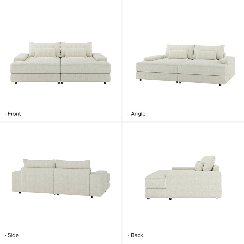Divano Conradus Modren Oversize 57 con bracciolo quadrato profondo di HULALA HOME