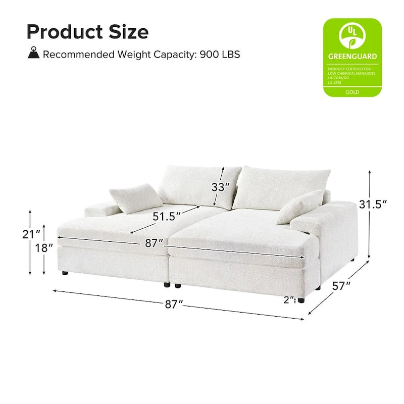 Divano Conradus Modren Oversize 57 con bracciolo quadrato profondo di HULALA HOME