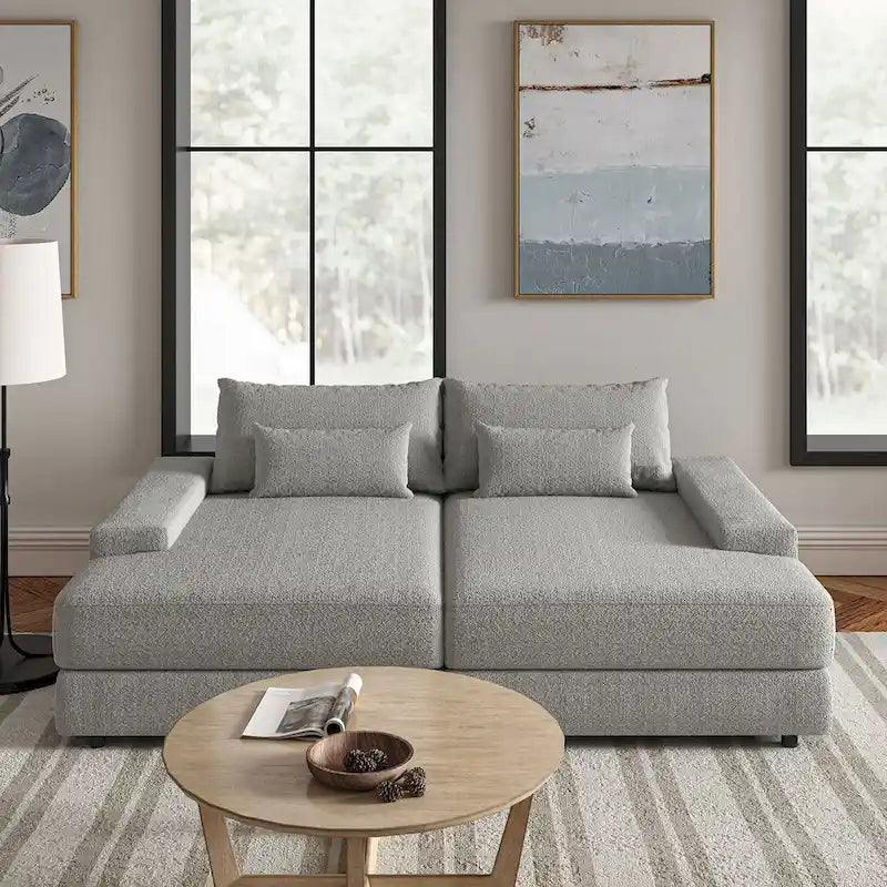 Divano Conradus Modren Oversize 57 con bracciolo quadrato profondo di HULALA HOME